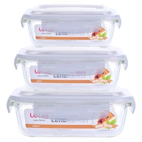 Couvercle de boîte à lunch en verre blanc résistant à la chaleur four à micro-ondes réfrigérateur amical bol de conservation frais compartimenté boîte de conservation