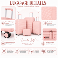 Ensemble de bagages à main légers et imperméables en ABS, 4 pièces, avec serrure Bluetooth, valises à roulettes pour les voyages