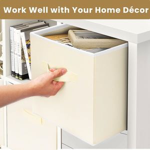 Manufacturer Wholesale Foldable Non-Woven Fabric <b>Storage</b> Cube <b>Bins</b> with Handle for Clothing Organization - Product Image 4
