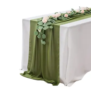 Corredor de mesa de chiffon retangular luxuoso corredor de mesa de casamento feito de borracha