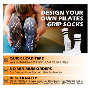 <span class=keywords><strong>Calcetines</strong></span> de Yoga con Agarre y Logotipo Personalizado para Mujer, <span class=keywords><strong>Antideslizantes</strong></span>, de Algodón Ecológico, Transpirables, para Fitness y Pilates - Product Image 2