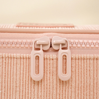 Organisateur de maquillage en velours côtelé carré de grande capacité avec logo personnalisé, pochette multifonctionnelle pour femmes, étui de rangement portable