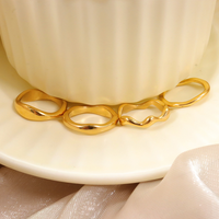 Ensemble de bagues minimalistes personnalisées pour femmes, bijoux de mode plaqués or 18 carats, en acier inoxydable, avec gravure vierge, motif vague torsadée, pour filles