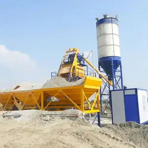 QIC harga pabrik kecil Rmc beton mencampur tanaman di Nepal 50m 3/h beton mobil pencampuran tanaman dengan Silo semen