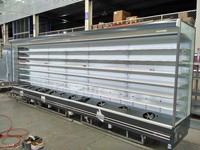 Vente chaude refroidisseur utiliser vitrine murale multi-pont ouvert refroidisseur affichage vertical rideau d'air congélateur pour fruits frais