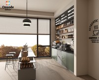 Vitrines d'exposition pour café avec éclairage LED personnalisable, comptoir de bar élégant et vitrine à gâteaux