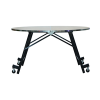Table de cantine scolaire mobile pliable avec 4 roulettes
