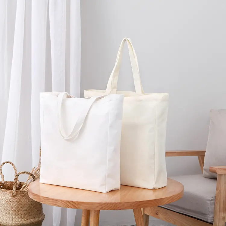 प्रमोशन कस्टम ब्लैंक पुन: प्रयोज्य किराना टोट शॉपिंग बैग लोगो के साथ सादा कार्बनिक कपास कैनवास टोट बैग