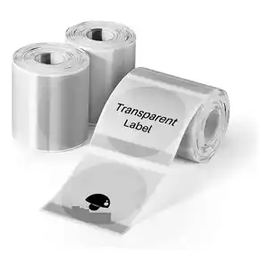 Label termal tahan air bening lingkaran perekat diri label termal bulat transparan