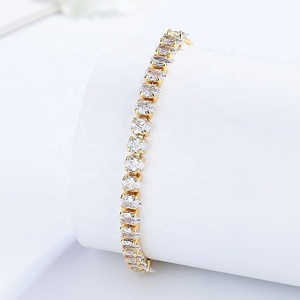 Bracelets ajustables en or laminé 18 carats avec zircone cubique colorée, style Joyería Fashion Radiant, vente en gros, en perles - Product Image 4