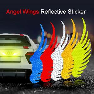 Fabricación de Adhesivos Reflectantes para Automóviles con Alas de Ángel de Alta Calidad y Bajo Costo, 5 Colores, Adhesivos Reflectantes de Advertencia para Automóviles - Product Image 1