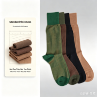 Chaussettes mi-mollet côtelées verticales pour hommes, en mélange de coton respirant, pour tenue décontractée ou habillée, personnalisables OEM