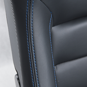 JBR1035 Full Black PVC Leather <strong>Blue</strong> Stitch Carbon Fiber Polyurethane Back With Rails <strong>Racing</strong> <strong>Seats</strong>