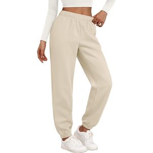 Pantalones deportivos de mujer de cintura alta, de forro polar, con bolsillos, longitud regular, cómodos para estar en casa, para invierno y otoño, ropa deportiva. - Product Image 1