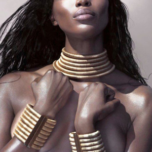 HANSIDON-gargantilla multicapa de 5 colores para mujer, Collar grueso, botón de magnetismo, Collar llamativo, joyería Maxi - Product Image 2