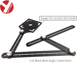 Herramienta de plantilla de medición de aluminio, Regla de medición <span class=keywords><strong>multi</strong></span>ángulo plegable con calibre - Product Image 2