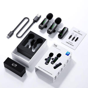 T20 không dây Lavalier Microphone 3-in-1 giao diện Tiếng ồn hủy bỏ Mic cho ngoài trời phát sóng trực tiếp tiktok Youtube vlog ghi âm - Product Image 1