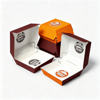 Boîte à hamburger en papier de qualité pour l'emballage avec impression de logo personnalisé
