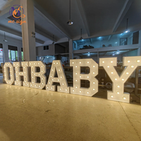 Lettres et chiffres géants lumineux LED étanches en métal RGB pour mariages, fêtes en extérieur et décorations événementielles