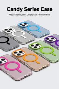 Para <span class=keywords><strong>iPhone</strong></span> 16 Pro Max 16 Pro 15 Plus, funda con anillo magnético para teléfono, textura de piel mate, transparente, antihuellas dactilares, funda antiamarillamiento - Product Image 2