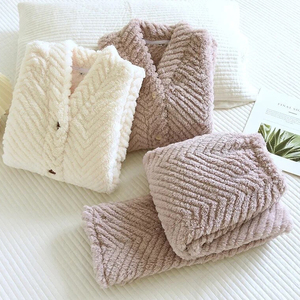 Conjunto de Pijamas de Invierno para Mujer, Grueso y Cálido, de Franela, Conjunto de Ropa de Casa para Parejas, Pijamas de Dos Piezas para Mujer - Product Image 4