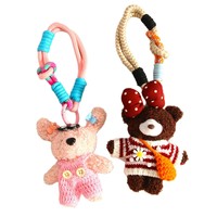 Pendentif Ours en Coton Fait Main, Petit Cadeau, Breloque pour Sac, Porte-clés Peluche, Jouet Poupée, Vente en Gros pour Couples, Cadeaux Promotionnels