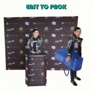 3X3 3X4 Retractable Pop up Wall Display Exhibition <b>Banner</b> Stand with Curved Design Polyester/PVC Material Digital Printing - Product Image 5