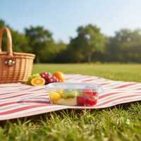 Boîtes et barquettes d'emballage en plastique recyclé jetables personnalisées pour salades, sushis, chocolats, bonbons et fruits