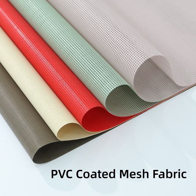 High Strength Color PVC Mesh 70%+30% Polyester Coated Mesh Fabric Small Squares Are Used for Pet Bags and Beach Chairs