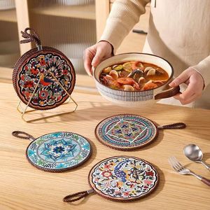 Vente en gros de tapis de table en céramique personnalisés avec impression rétro SYH1201, antidérapants, isolants, pour tasses à thé, café, etc. - Product Image 6