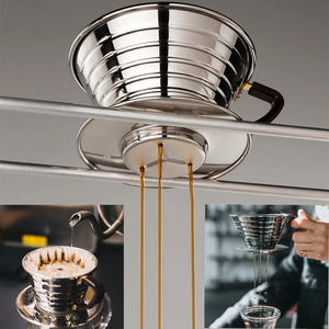 Filtro de Espresso Barista de acero inoxidable y cápsulas de destilación Brewer Reutilizable Mano Verter sobre filtro de café Cafetera Gotero - Product Image 2