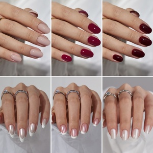 BTArtbox – Nouveau lot de faux ongles ovales courts de luxe, en gel souple, faits à la main, haute qualité, 30 pièces, personnalisables, à presser, avec étuis - Product Image 4