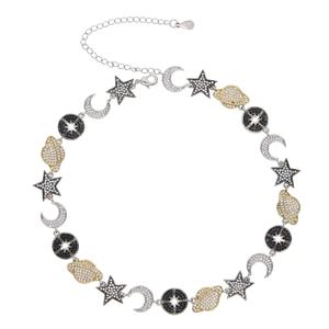 Stella della <span class=keywords><strong>luna</strong></span> collana di fascino dichiarazione gioielli di lusso nero bianco cz vari di fascini di alta qualità dei monili delle donne - Product Image 2
