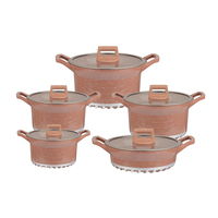 Set peralatan masak dapur 10 buah, Casserole Premium permukaan anti lengket dan panci goreng untuk dapur