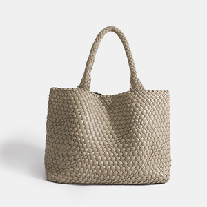 Sac fourre-tout en cuir PU tissé à la main pour femmes Sac à bandoulière portable Vente en gros en usine - Product Image 3
