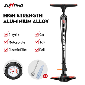 Xunting ปั๊มลมยางรถจักรยาน160 PSI OEM,ปั๊มอลูมิเนียมอัลลอยด์พร้อมเกจวัดความดัน - Product Image 2