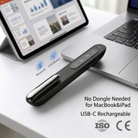 Presentador Inalámbrico N76 BLE Recargable con Puntero Láser de Largo Alcance (100m) para MacBook, iPad y Laptop