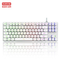 Clavier de jeu mécanique ergonomique 87 touches rétro-éclairé RVB de style machine à écrire personnalisé