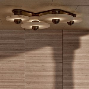 Venta al por mayor moderno redondo mármol Led luces minimalista interior Art Deco latón español alabastro piedra lámpara de techo lámpara colgante - Product Image 5