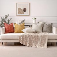 Housse de coussin en velours chenille de couleur unie personnalisée housses de coussin oreillers de décoration intérieure housses de coussin pour canapé