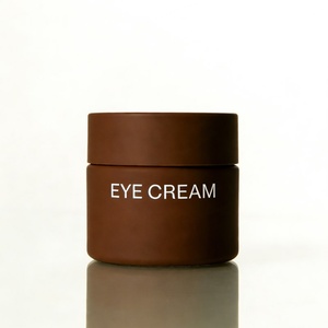 Luxury Custom 15g 30g 50g 100g Skincare Face Eye Body <b>Scrub</b> Cream Amber Frosted Glass Cosmetic Jars with Lids - Product Image 1