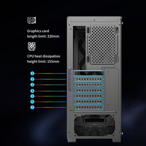 Lovingcool 2024 nuovo design <span class=keywords><strong>cpu</strong></span> di raffreddamento custodia per pc ATX case USB3.0 vetro temperato custodia per <span class=keywords><strong>computer</strong></span> popolare con ventola rgb - Product Image 3