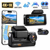 NOUVELLE Caméra de tableau de bord 4K+1K pour voiture, double objectif avant et arrière, ADAS, Dashcam 4G Wifi GPS 4K