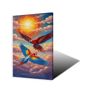 <span class=keywords><strong>Peinture</strong></span> <span class=keywords><strong>de</strong></span> perroquets aux couleurs vives, art mural personnalisé, impression numérique <span class=keywords><strong>sur</strong></span> <span class=keywords><strong>toile</strong></span>, image HD, design personnalisé pour la décoration moderne <span class=keywords><strong>de</strong></span> la maison - Product Image 6