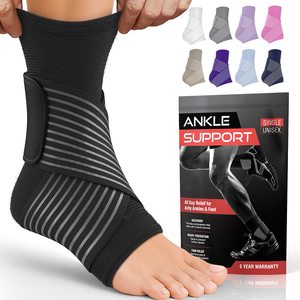Suministro de fábrica Soporte de tobillo de compresión personalizable Soporte de tobillo transpirable para <span class=keywords><strong>correr</strong></span> en deportes - Product Image 1