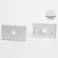 Caja de pared tipo 120 con placa frontal, placa frontal blanca de ABS para red RJ45 Keystone, placa de salida de pared de 86x126mm