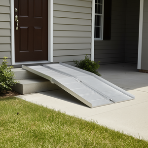 Rampe pliante portable en aluminium pour fauteuil roulant, 6 pieds, argentée, pour accès aux escaliers et aux portes - Product Image 2