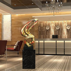 Escultura Abstracta Europea y Americana, Arte en Resina con Baño de Oro, Adornos Creativos de Forma Irregular, Artísticos - Product Image 1