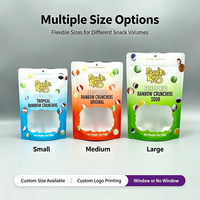Sachet Doypack Personnalisé Imprimé avec Fenêtre Transparente, Fermeture Zip Refermable, Emballage Alimentaire, Sachet Plastique avec Trou de Suspension pour Snacks et Bonbons