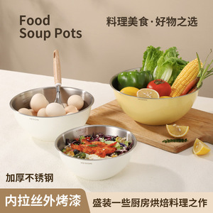 Stainless Steel Mixing Bowl Set 16-19-25cm Inner Brushed For Baking Cooking <b>Kitchen</b> Use - Product Image 4